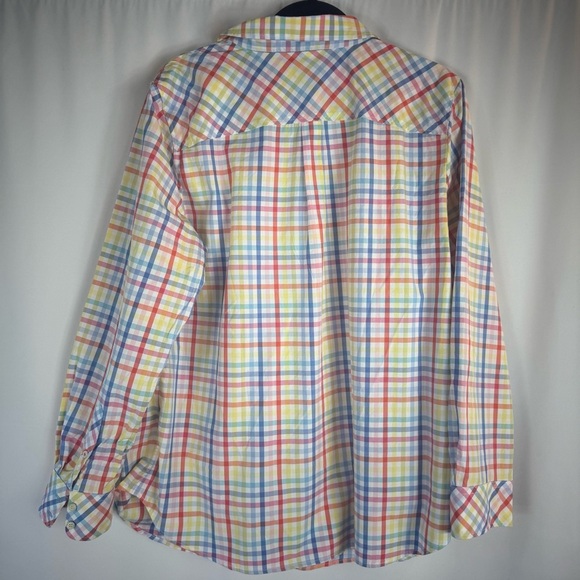 Talbots Sz:1X Multicolor Pastel
Plaid Long Sleeve Blouse Shirt Top - Picture 10 of 13